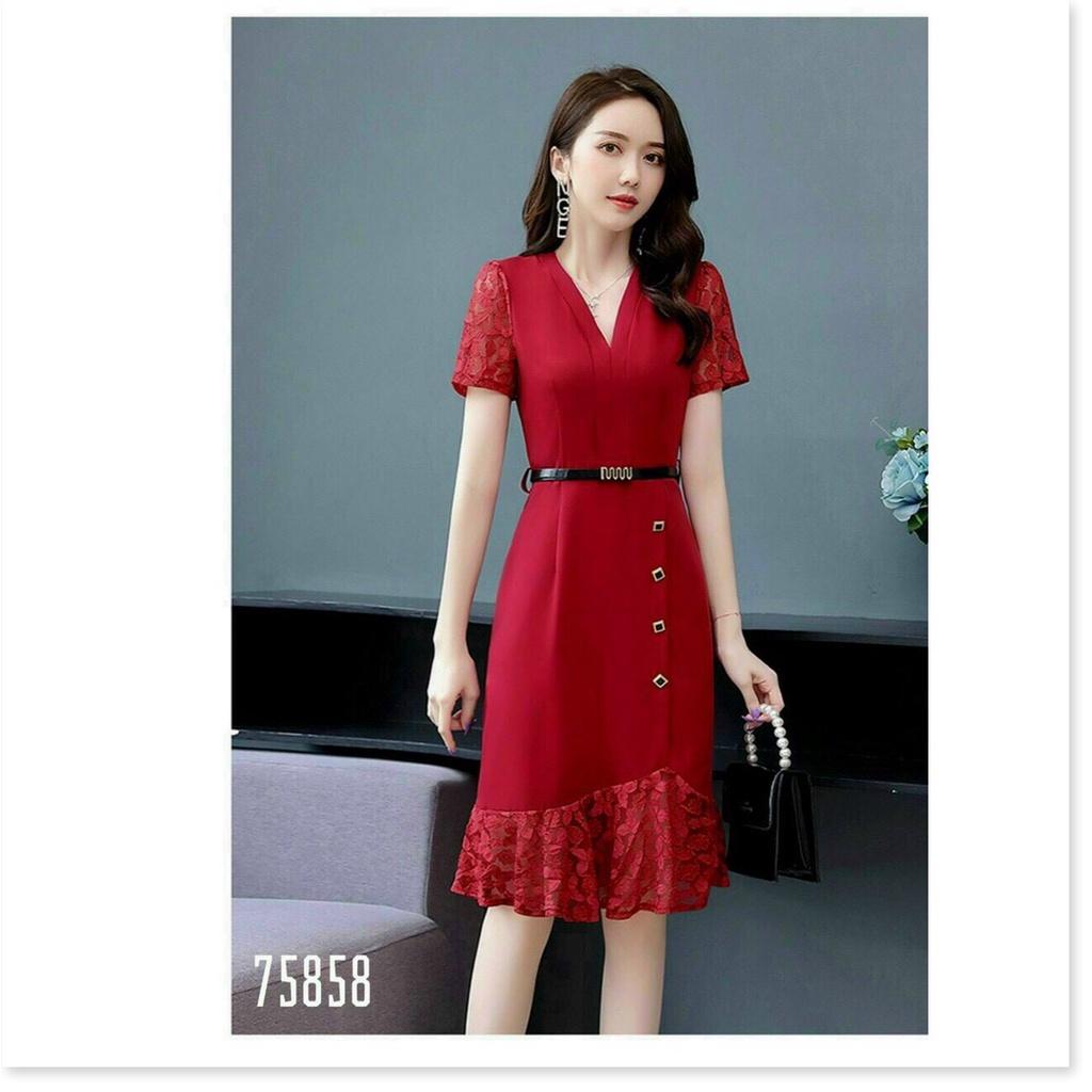 ĐẦM VOAN LỤA ÔM NỮ SIÊU XINH KÈM NỊT TÔN DÁNG CHO QUÝ CÔ THỜI TRANG