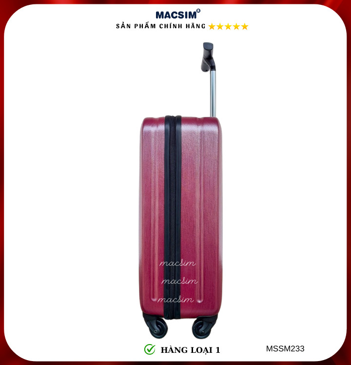 Vali cao cấp Macsim Smooire MSSM233 cỡ 21 inch màu tím hồng - Hàng loại 1
