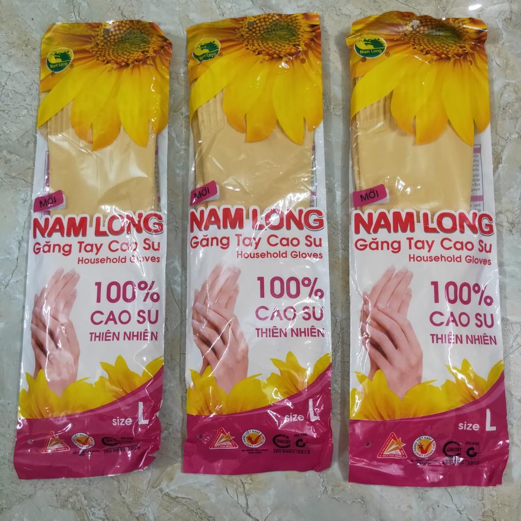 Găng tay chất liệu cao su chống nước dùng Rửa chén hoặc Giặt quần áo Rửa xe màu vàng dài 42cm