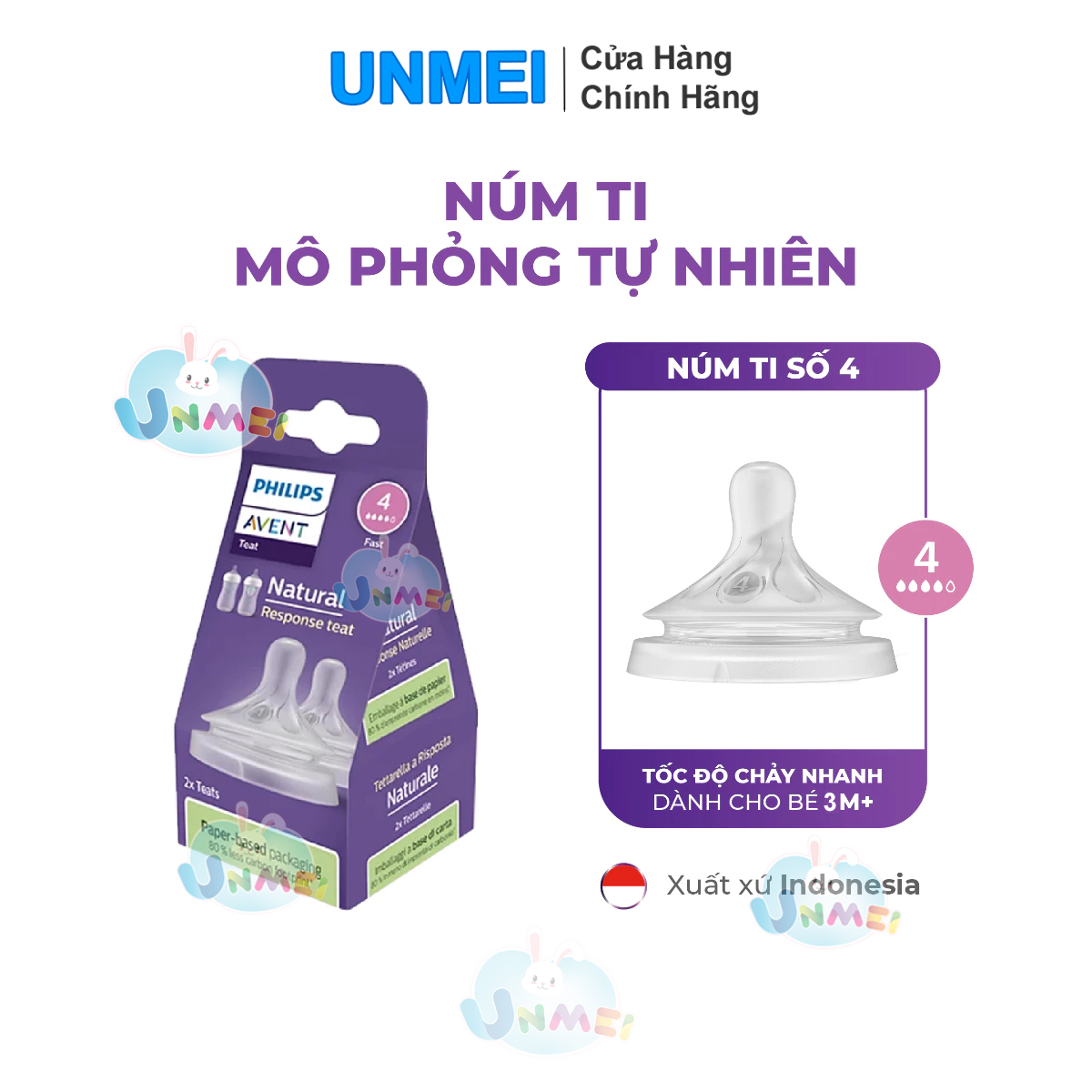 Núm Ti Mô Phỏng Tự Nhiên Mới Philips Avent Natural Response - Vỉ đôi