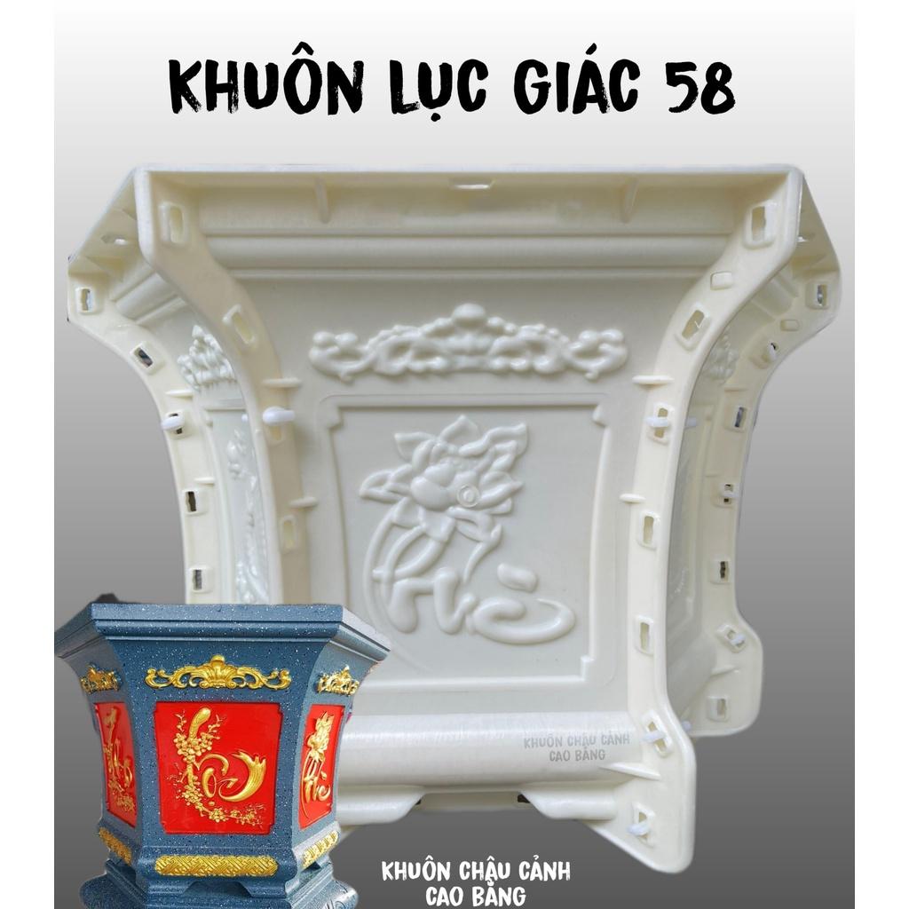 Khuôn đúc chậu lục giác 58 và chân quỳ hoa văn thuyền ghép phúc lộc thọ