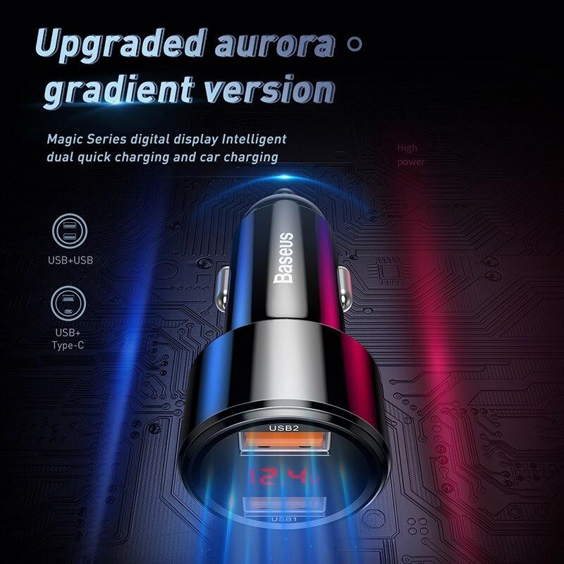 Bộ tẩu sạc nhanh đa năng dùng cho xe hơi Baseus Magic Series Quick Charge -Hàng Chính Hãng