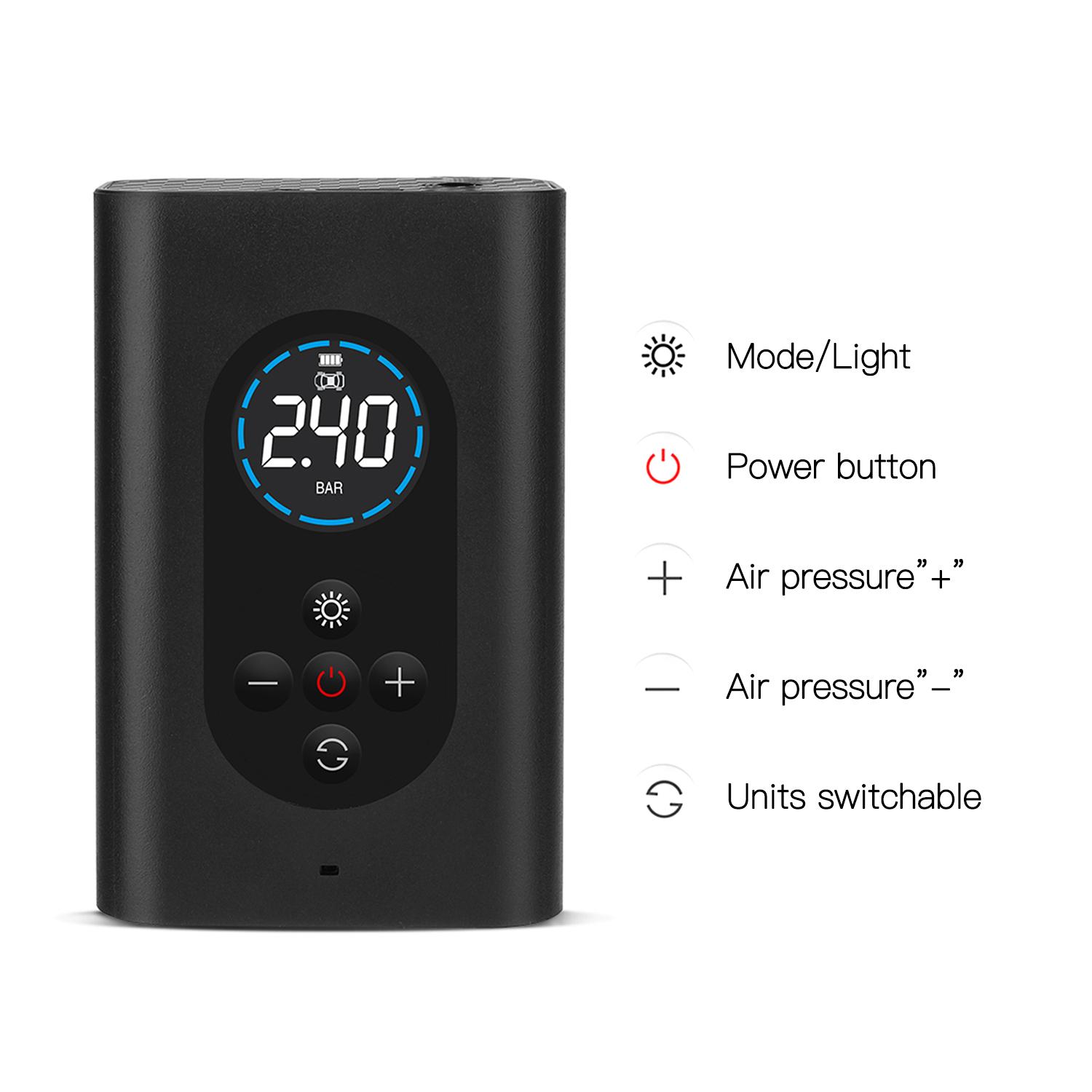 3 in 1 Car Air Compressor Wireless Tire Inflator Portable Auto Pump Digital Tire Pump 150PSI Air Inflator with LED Light