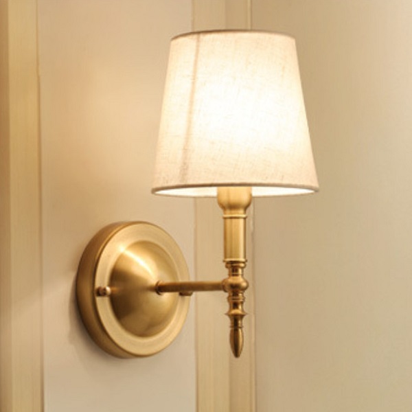 ĐÈN TƯỜNG CỔ ĐIỂN CHÓA TRẮNG THÂN ĐỒNG N DE 1053