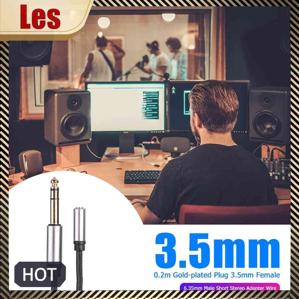 Dây Cáp Âm Thanh 0.2m Mạ Vàng Chuyển Đổi Đầu Cái 3.5mm Sang Đầu Đực 6.35mm