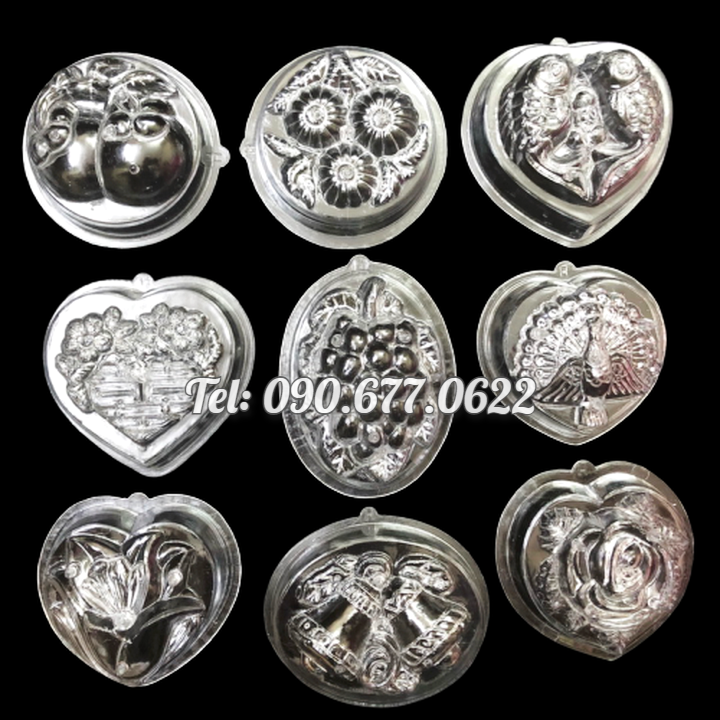 Bộ 10 khuôn rau câu sinh nhật – Loại 8 cm - Mã số 1261