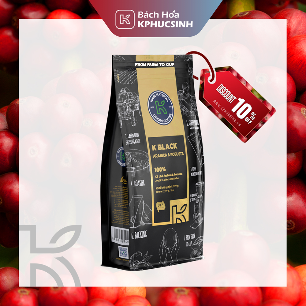 Cà Phê Rang Xay K Coffee Black (227g/Gói)