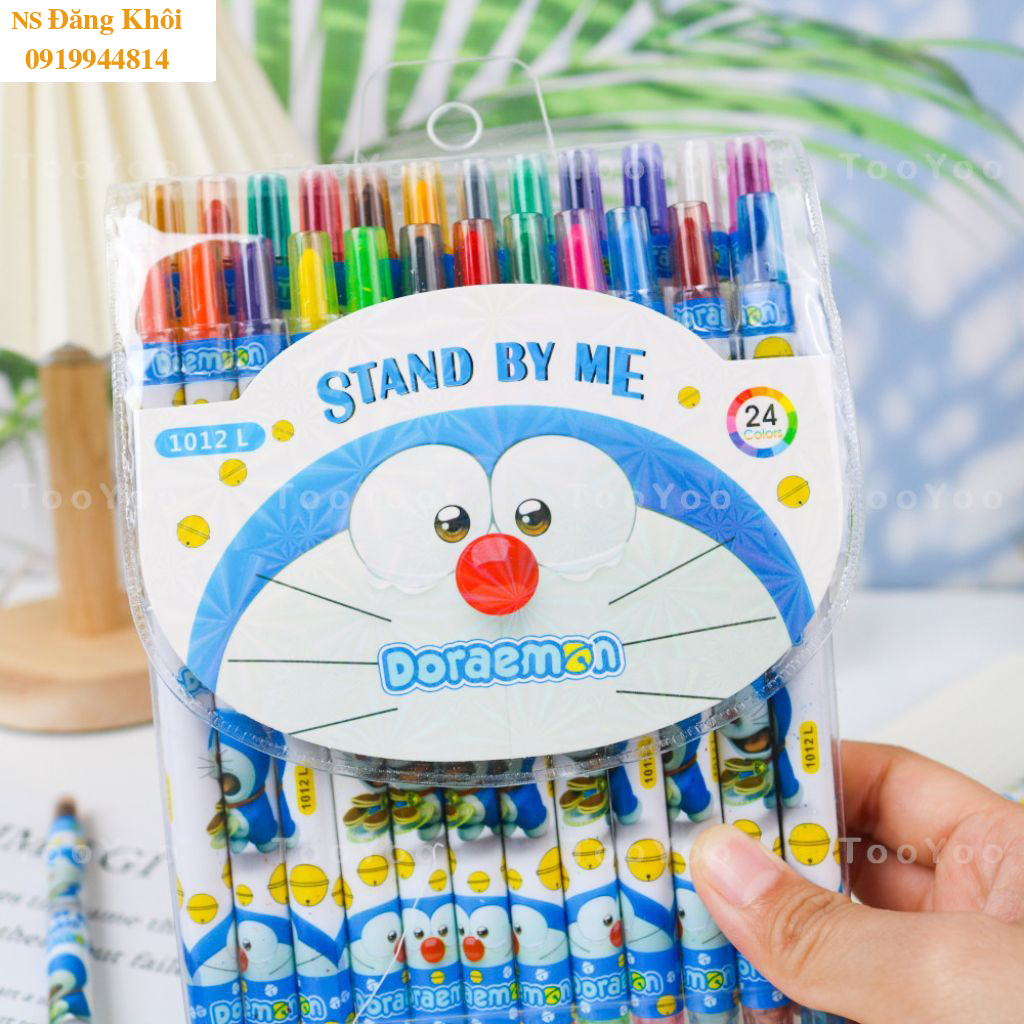 Bút Sáp Vặn 24 Màu Thân Dài 12cm loại tốt, tô màu đẹp, dễ thương (Bé trai, Bé gái), dễ dàng bảo quản