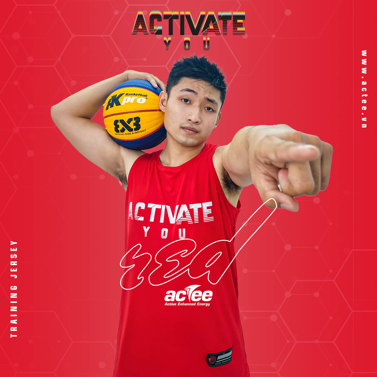 Áo tập luyện Actee Activate You - Màu Đỏ - Cao cấp - Chính hãng