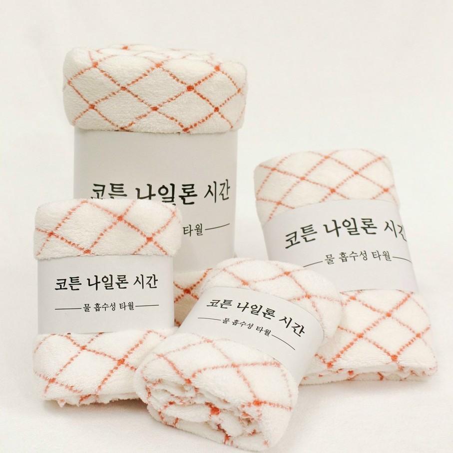Hộp Sét 4 Khăn Hàn Quốc gồm 1 tắm, 1 gội và 2 khăn mặt siêu dày, êm ái