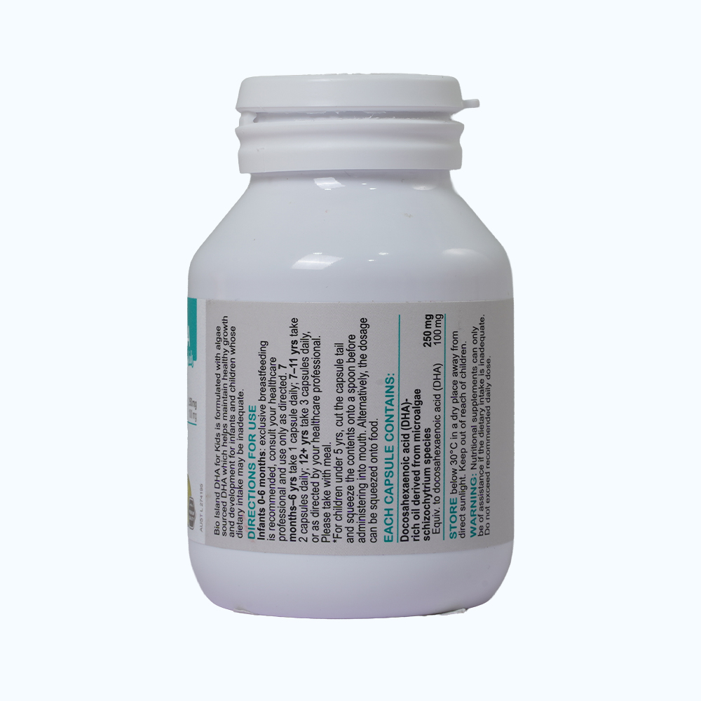 Viên uống Bioisland DHA For Kids Bổ Sung DHA Giúp Cải Thiện Trí Não và Thị Lực Cho Trẻ (Hộp 60 viên)