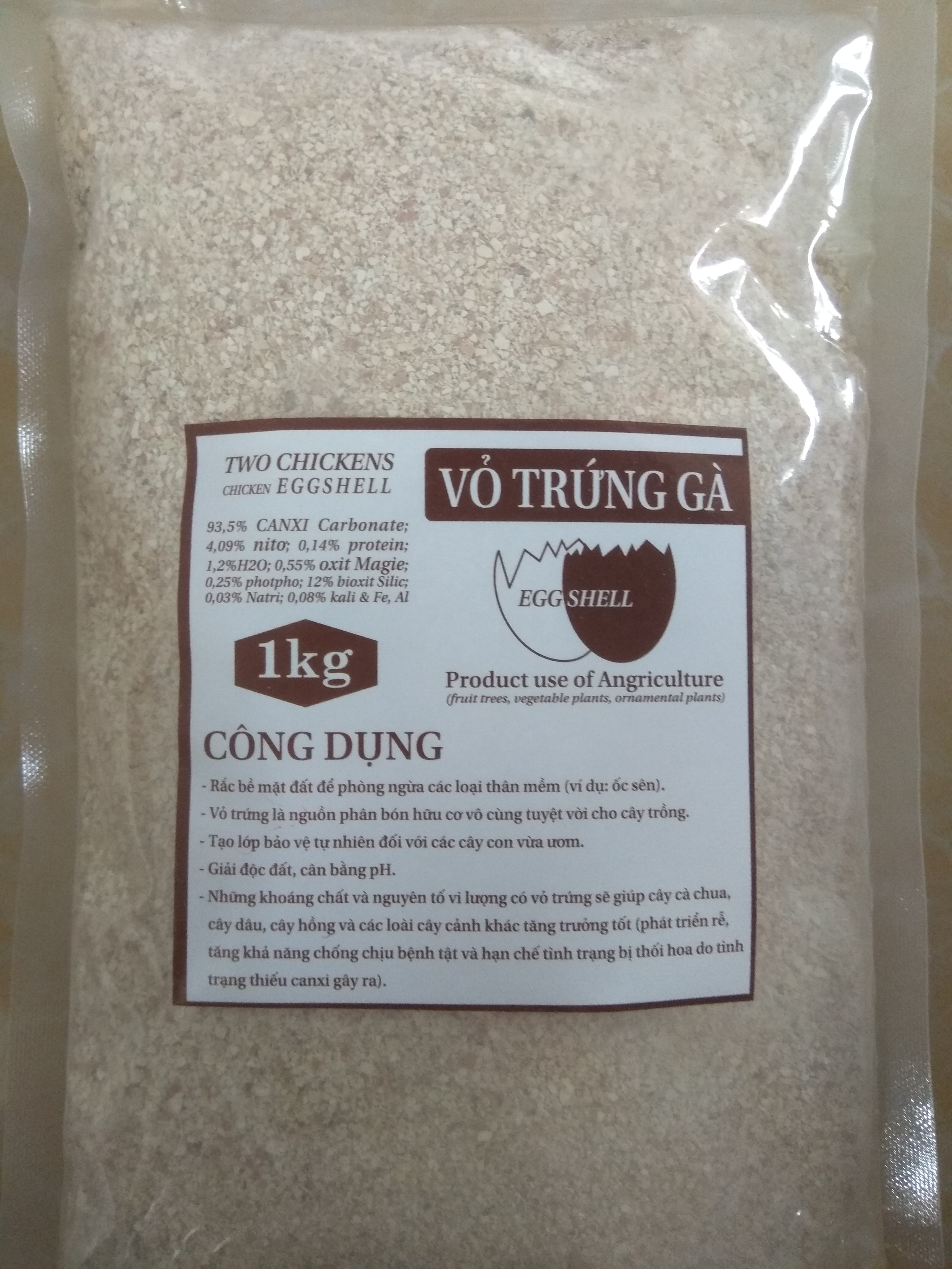 Vỏ trứng gà bổ sung canxi và khoáng chất cho cây - gói 1 kg