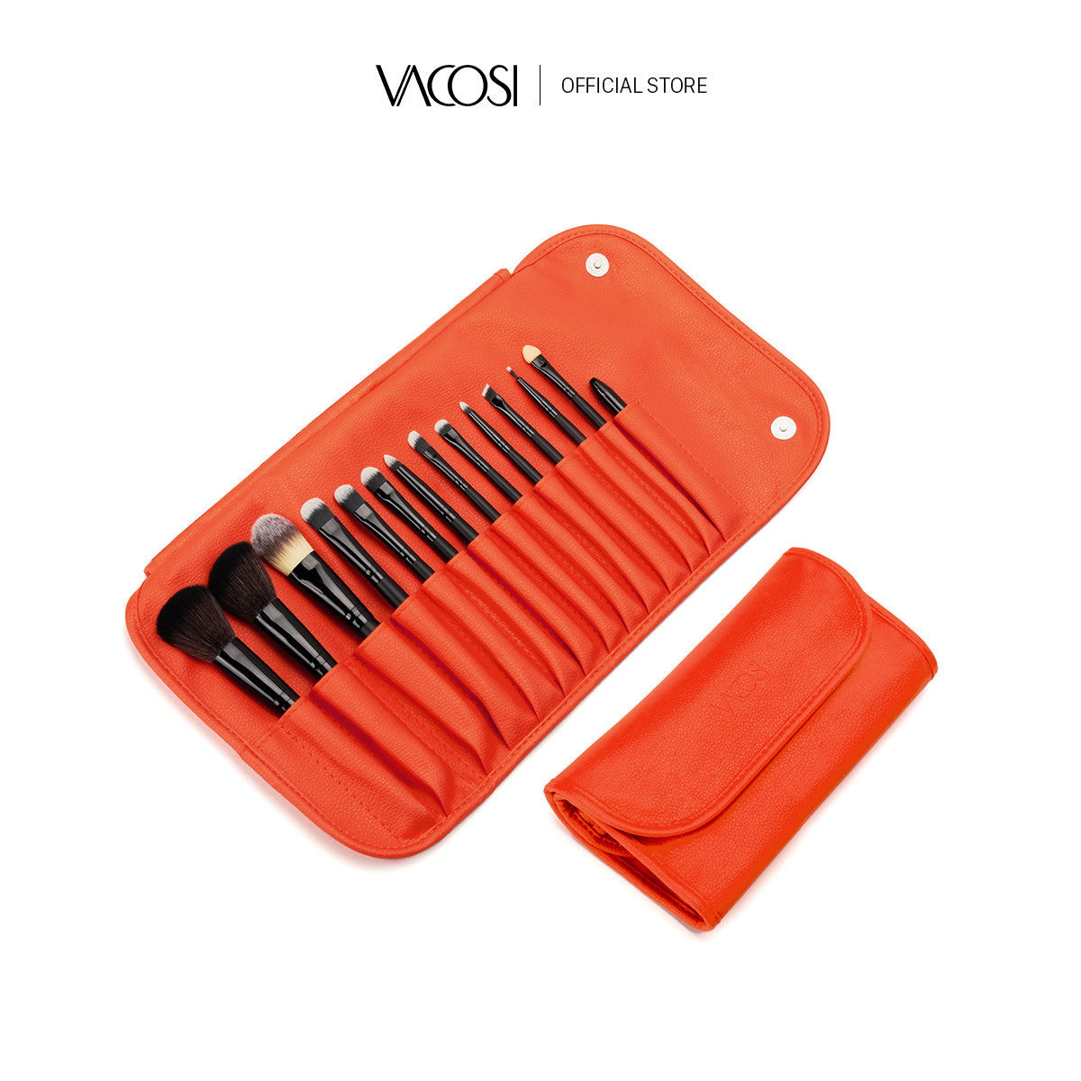 Bộ cọ cá nhân VACOSI 14 cây &amp; bóp da cam - BC36