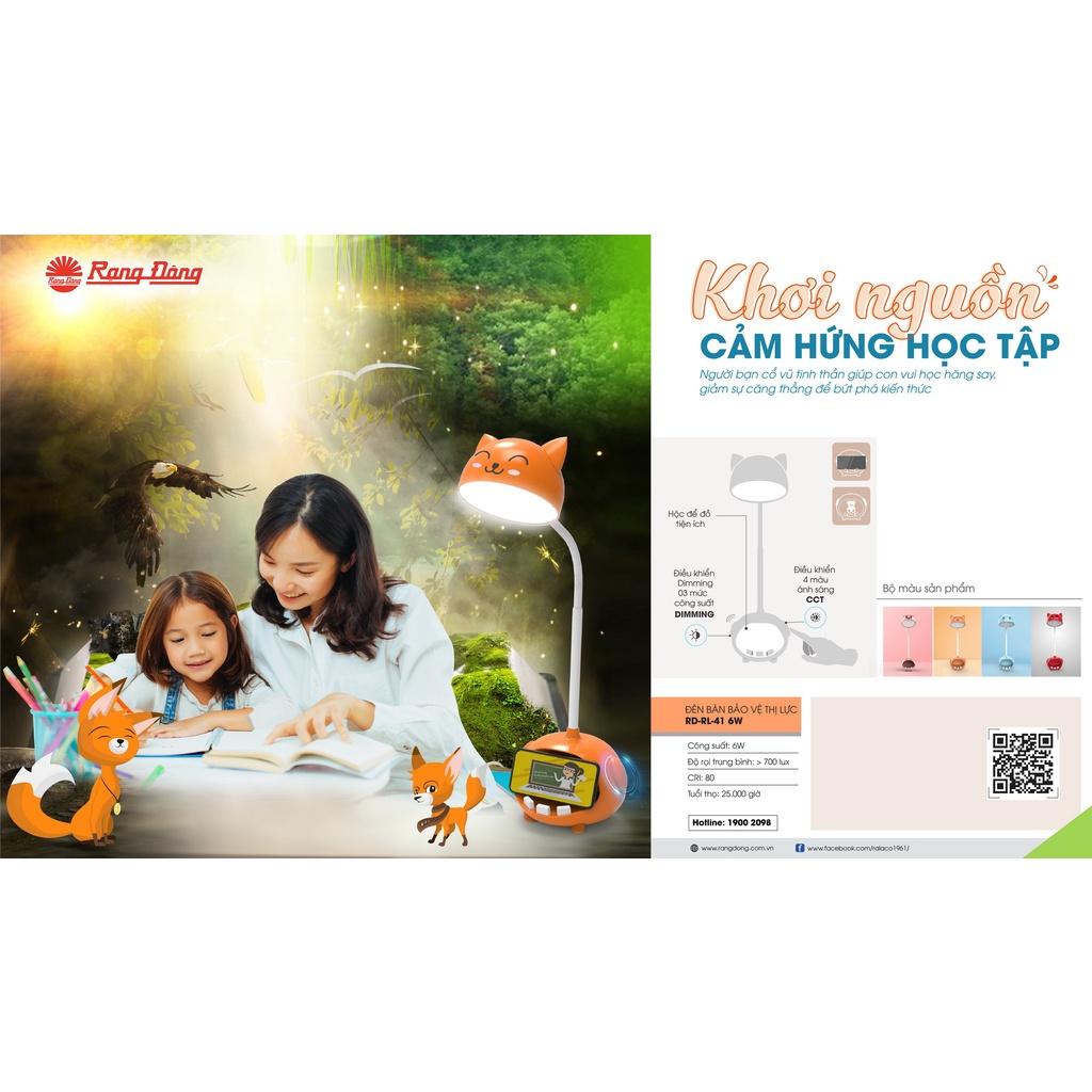 Đèn Để Bàn Bảo Vệ Thị Lực, Chống Cận, Cảm Ứng 3 Chế Độ, Đèn LED Rạng Đông RD-RL-41 6W, Bảo Hành 1 Năm