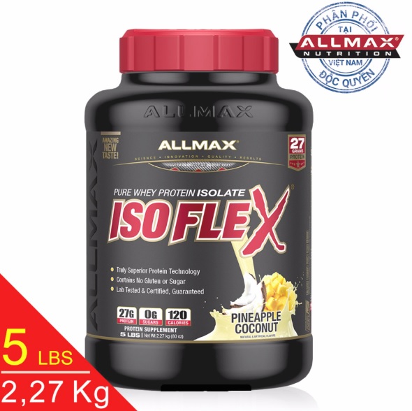 THỰC PHẨM DINH DƯỠNG THỂ THAO Whey Protein Tăng Cơ Allmax ISOFLEX PINEAPPLE COCONUT 2 Lbs 907G