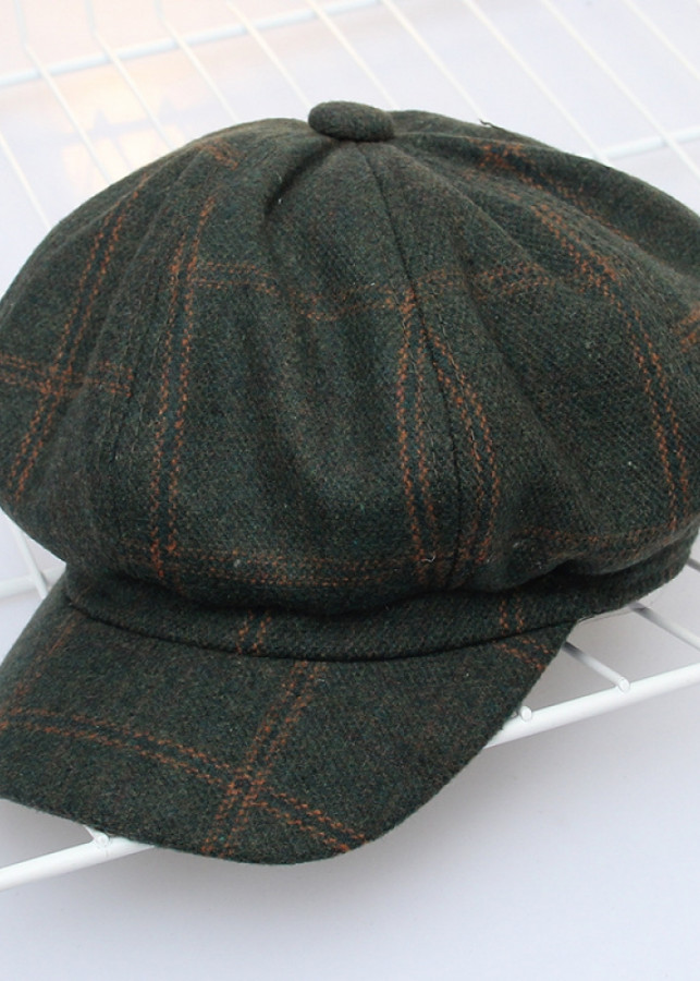 Nón Nồi Beret Kẻ Caro Phong Cách Hàn Quốc P910