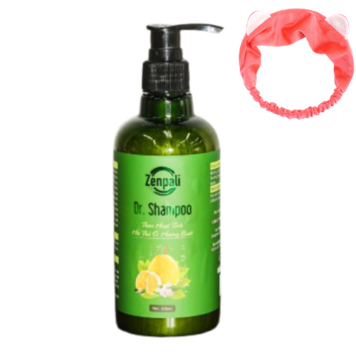 Dầu gội than hoạt tính Dr. Shampoo kích mọc tóc, ngăn tóc gãy rụng, Tặng kèm băng đô thời trang