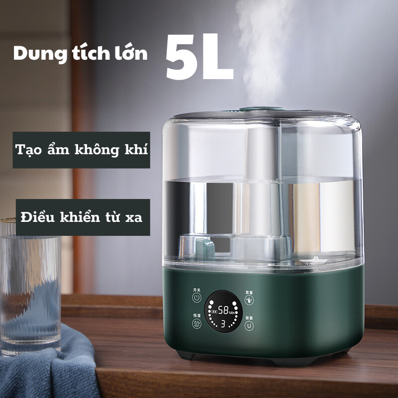 Máy phun sương tạo ẩm 5L Connie kèm màn hình hiển thị độ và độ ẩm điều khiển từ xa
