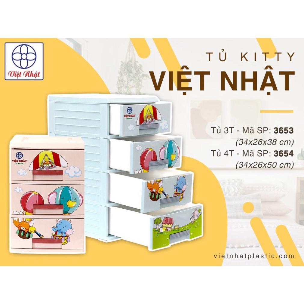 Tủ Nhựa 3 Tầng,4 Tầng KITTY Việt Nhật BẢO HÀNH 6 THÁNG, Tủ Nhựa Đựng Đồ Đa Năng - Lê Gia Shop 1001đ cho bé