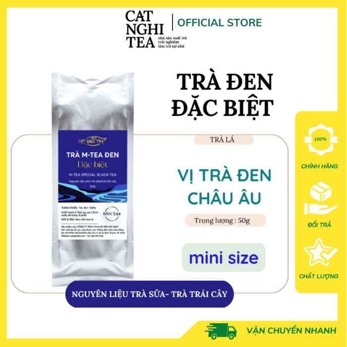 Trà đen Đặc Biệt [GÓI DÙNG THỬ 50G] Trà đen CAT NGHI TEA, Nguyên liệu chuẩn pha trà sữa và trà trái cây thơm ngon