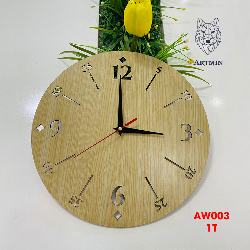 AW003 - Đồng Hồ Gỗ Treo Tường – Décor Trang Trí Hiện Đại