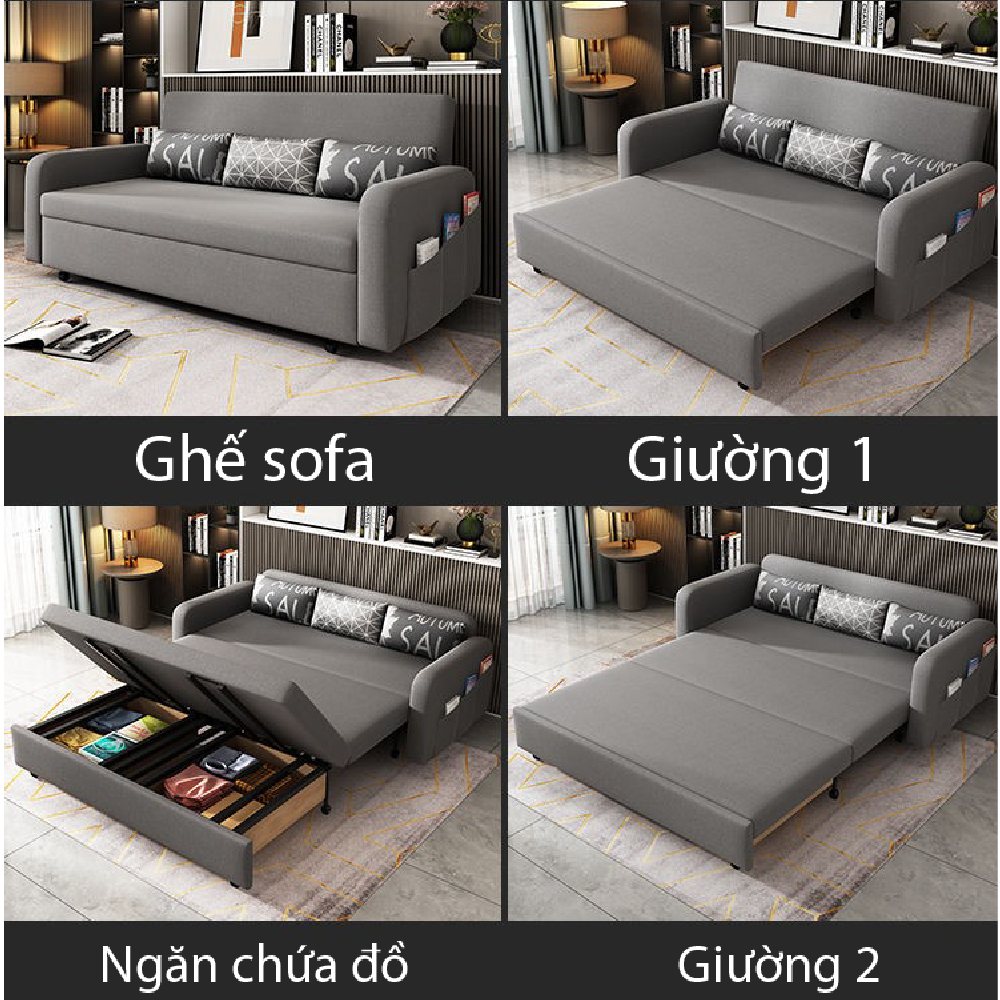 Giường sofa đa năng + 3 gối cao cấp