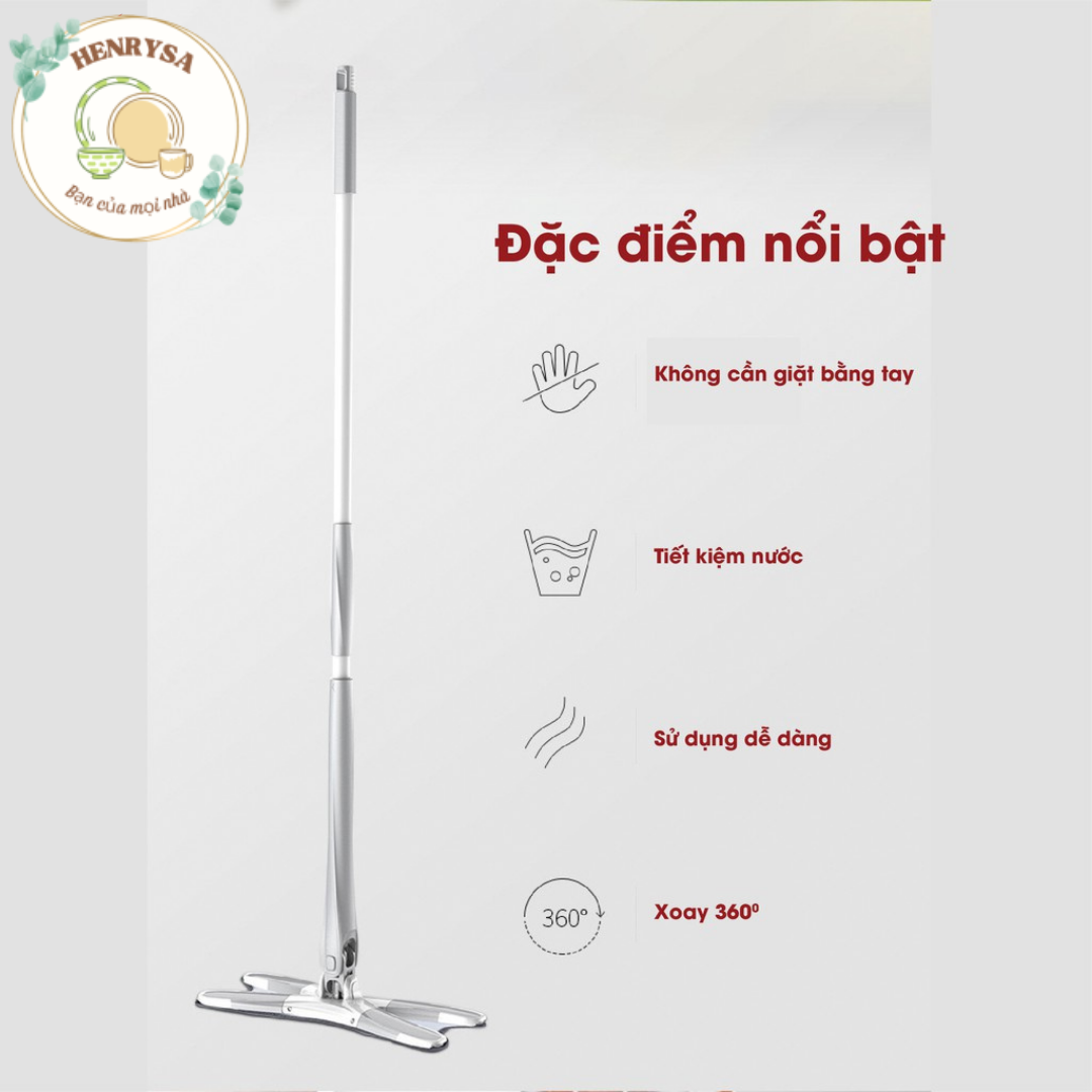 Cây lau nhà thông minh tự vắt xoay 360°chữ X - Chính hãng