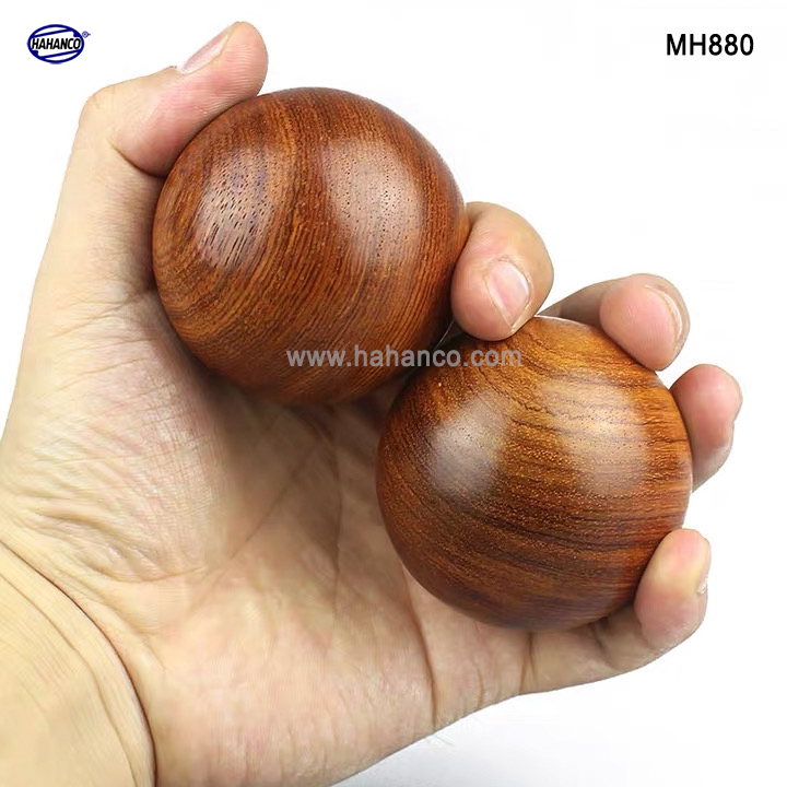 Combo 2 quả bi lăn tay gỗ hương để mộc Mát xa giúp dẻo tay, chống mỏi toàn diện