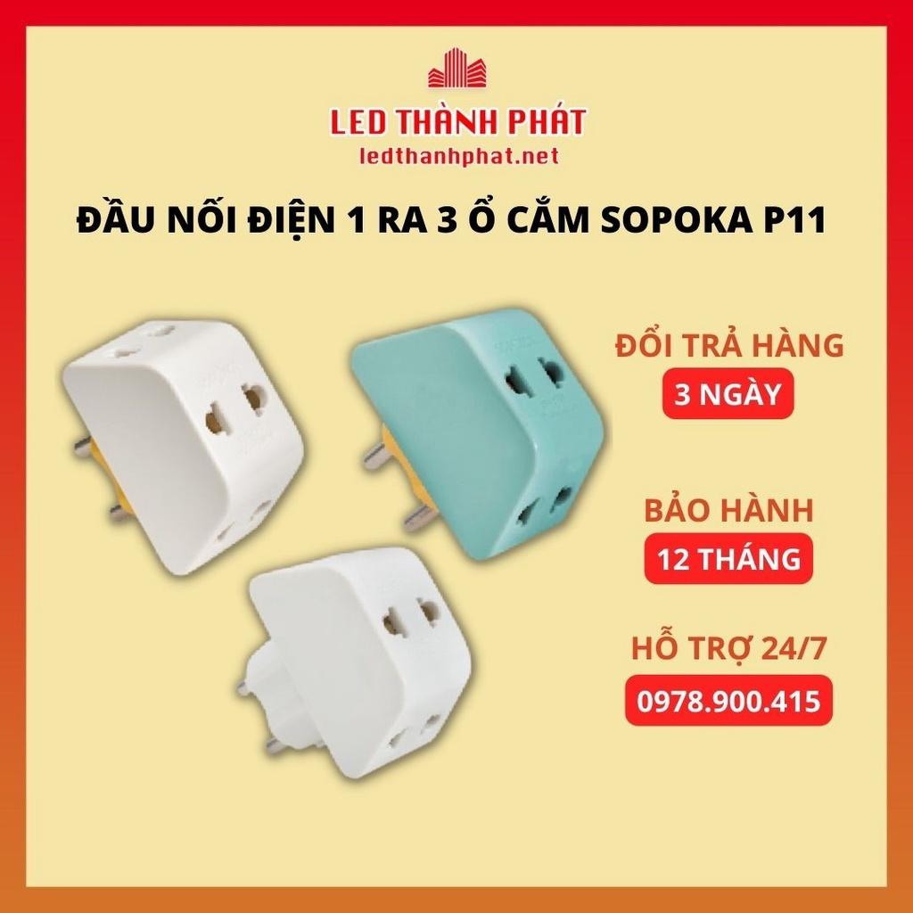 Ổ chia điện thông minh 3 ổ cắm SOPOKA P11 , Ổ cắm chuyển đổi đa năng chịu tải cao 2200W bảo hành chính hãng