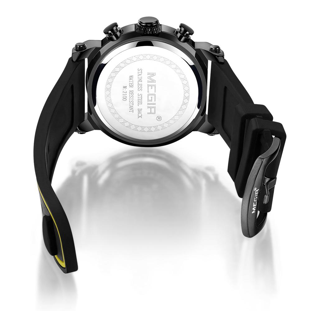Hình ảnh Đồng hồ nam MEGIR 2100 Quartz Thể thao đơn giản Dây đeo bằng silicon chống thấm nước