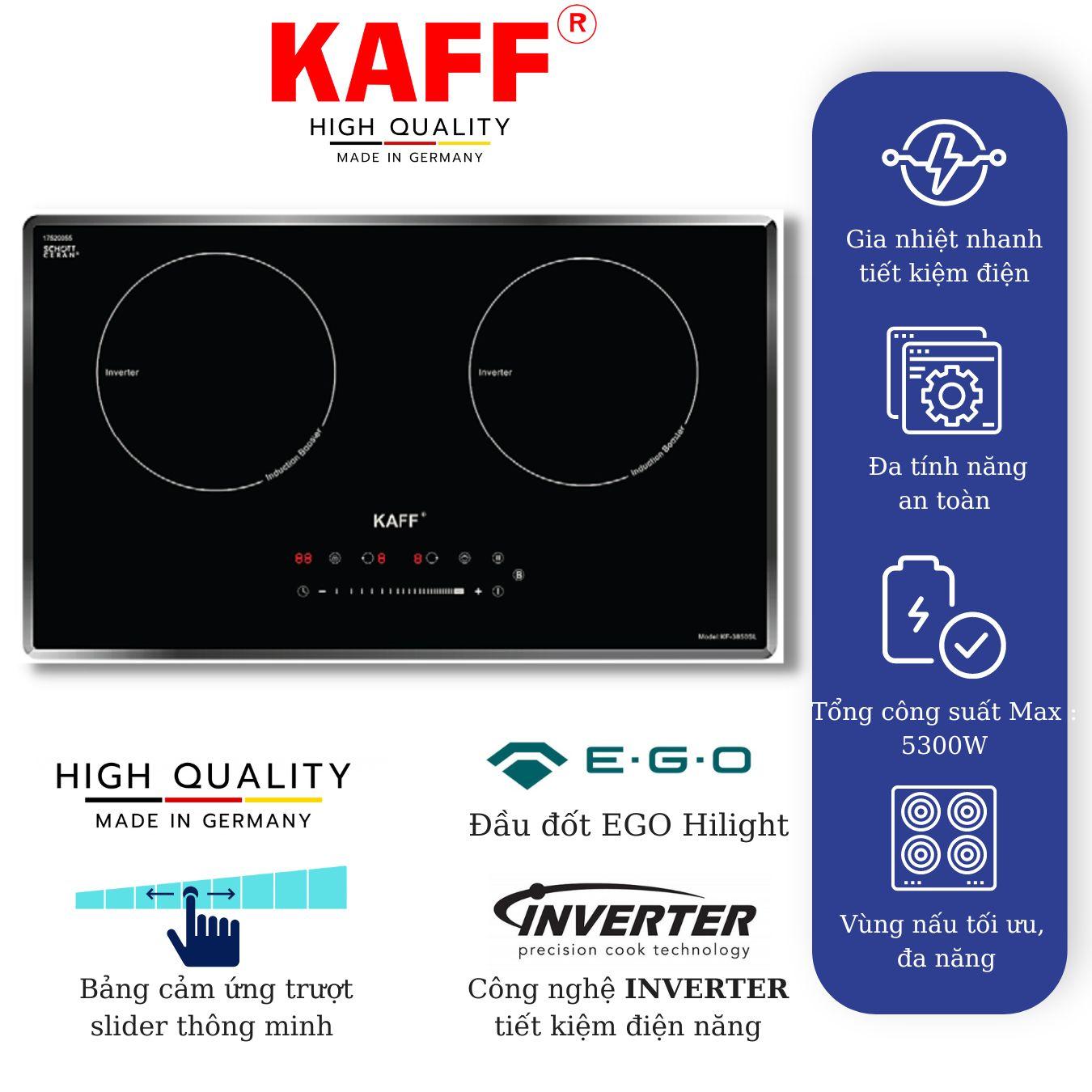 Bếp âm từ đôi nhập khẩu Germany KAFF KF-3850SL - Hàng Chính Hãng