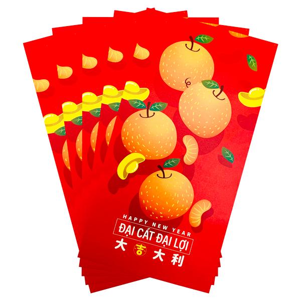 Bộ 5 Bao Lì Xì Tết Bính Ngọ 2026 - Futurebook L384 - Đại Cát Đại Lợi