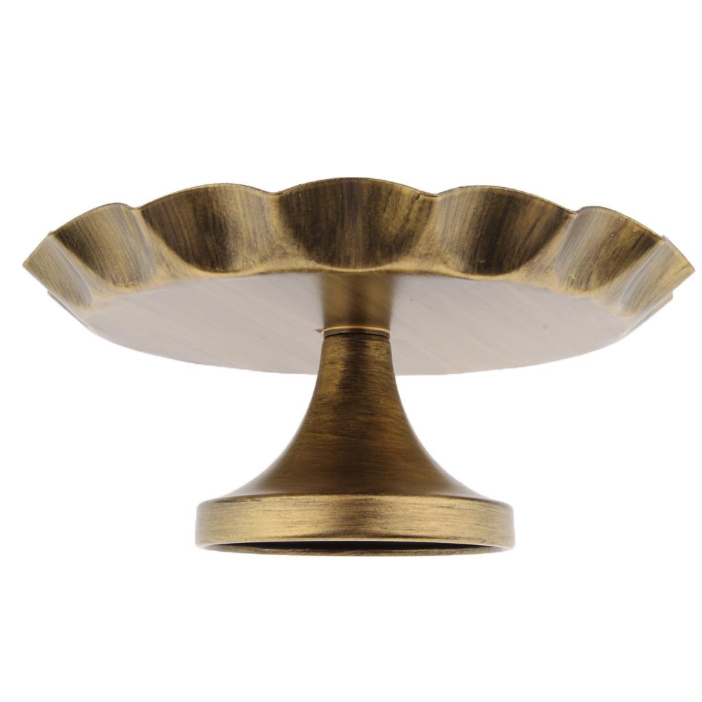 Vintage Metal Round Display Cake Stand Food Platter Serving Rack Holder S