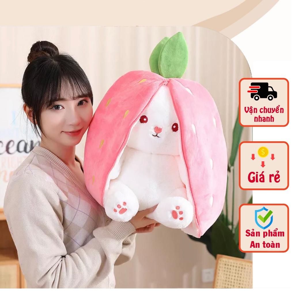 Thỏ dâu! Gấu Bông con thỏ Cosplay 2 Màu - Bunny Bông Cao Cấp Gấu Bông Thú Nhồi Bông Hình Thỏ dâu Và Thỏ Cà Rốt