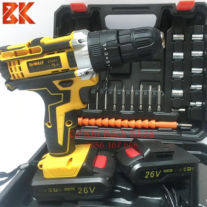 Khoan DEWALT 26v kèm Bộ Dụng Cụ 24 Chi Tiết - CÓ BÚA - Tặng mũi khoan