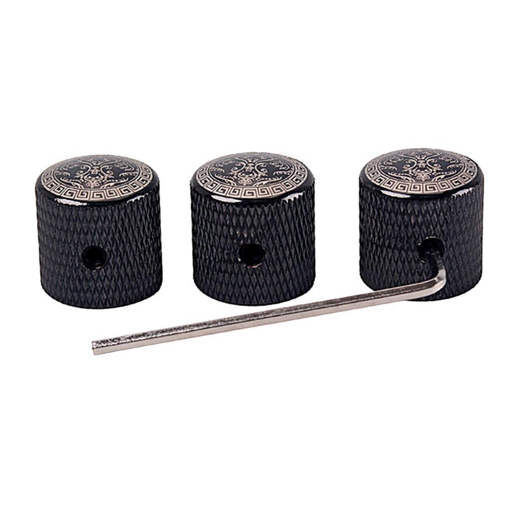 3 x Dome Metal Control knobs for TL ST Electric Guitar Parts Accessories