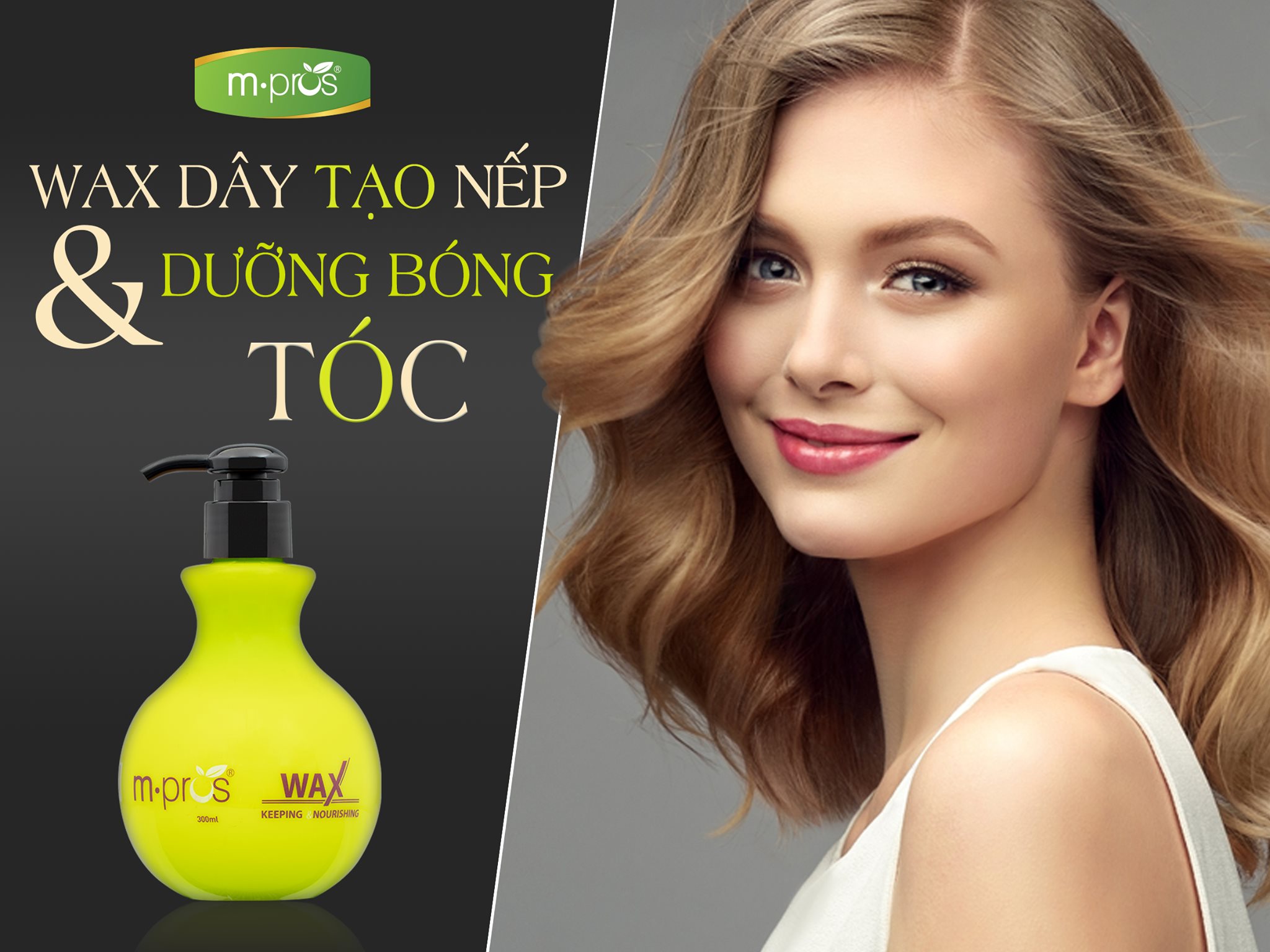 Wax tạo kiểu tóc và dưỡng tóc M.Pros 300ml