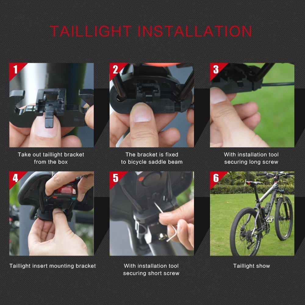 Đèn hậu dành cho xe đạp thông minh chống trộm cảnh báo đèn LED có kết nối không dây Bike Taillights Intelligent Anti-Theft