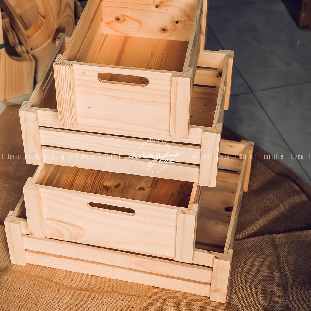 COMBO 4 Khay gỗ pallet tay nắm/Thùng gỗ pallet - wooden pallet