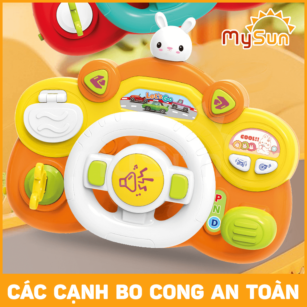 Vô lăng ô tô đồ chơi cho bé gắn xe oto bô lăng mô phỏng tập lái có đèn nhạc tặng PIN