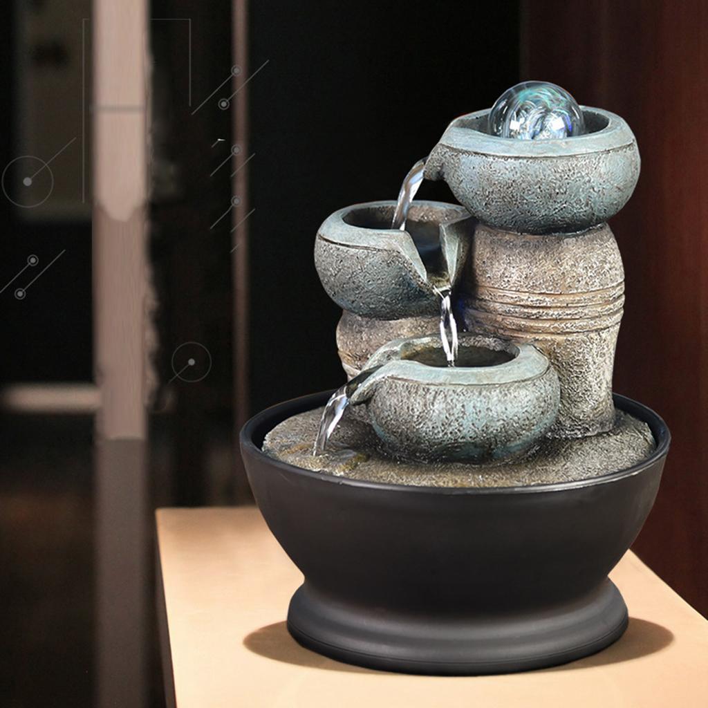 Desktop Waterfall Water Fountain Indoor Tabletop Decor Ornament