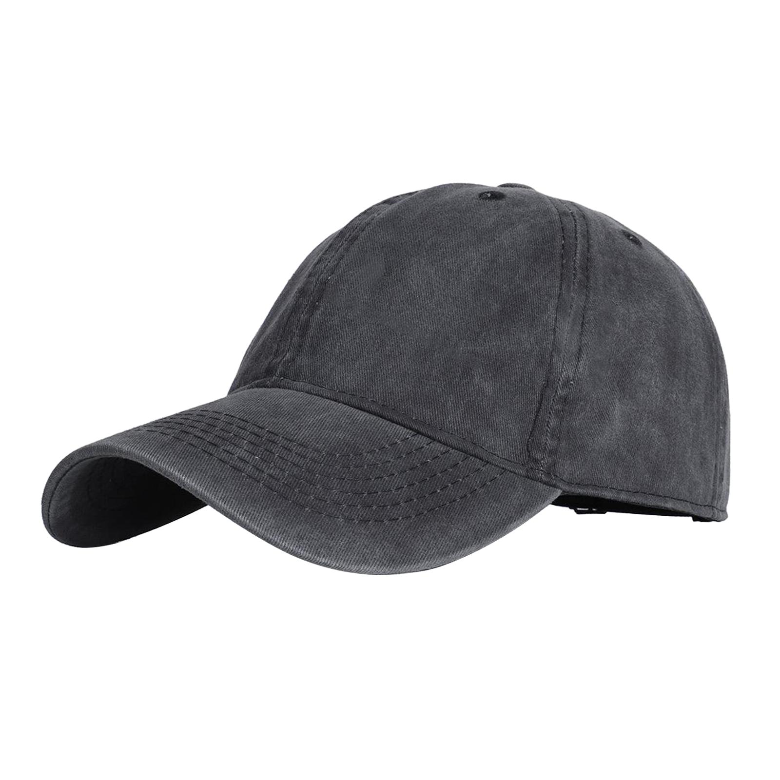 Fashion Baseball Cap Washed Cotton Hat Adjustable Plain Dad Men Hat Black