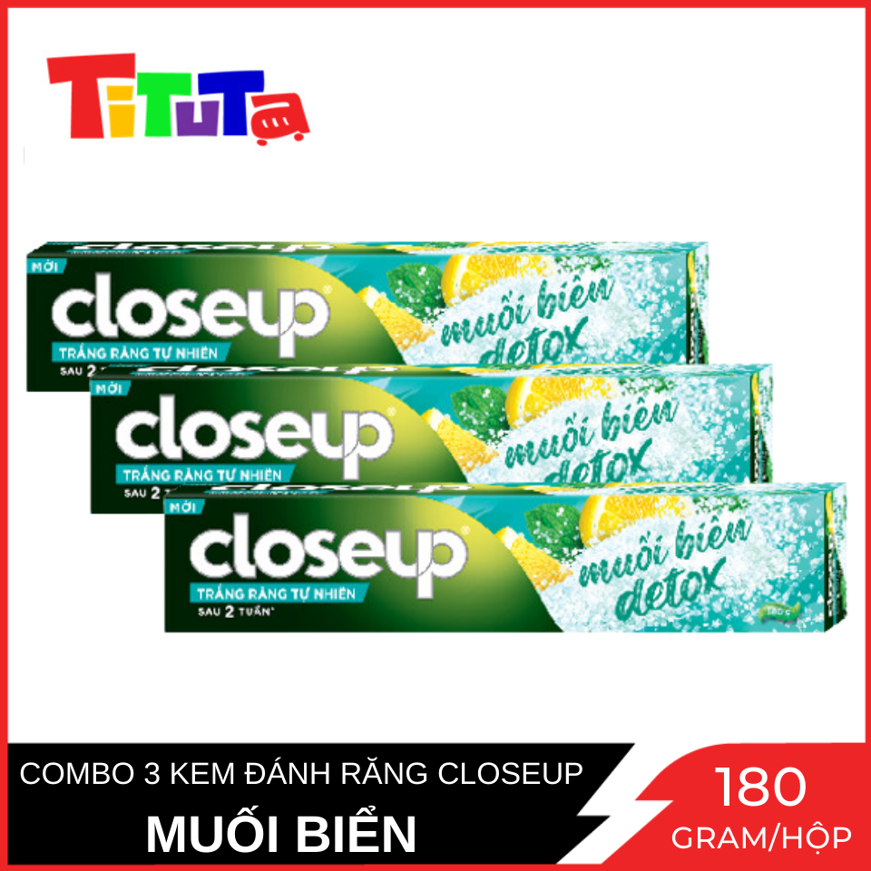 Combo 3 Kem Đánh Răng CloseUp Muối Biển và Chanh 180gr