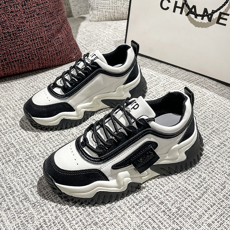 Giày thể thao nữ đế phân tầng 2 màu cao 5cm, giày sneaker tăng chiều cao