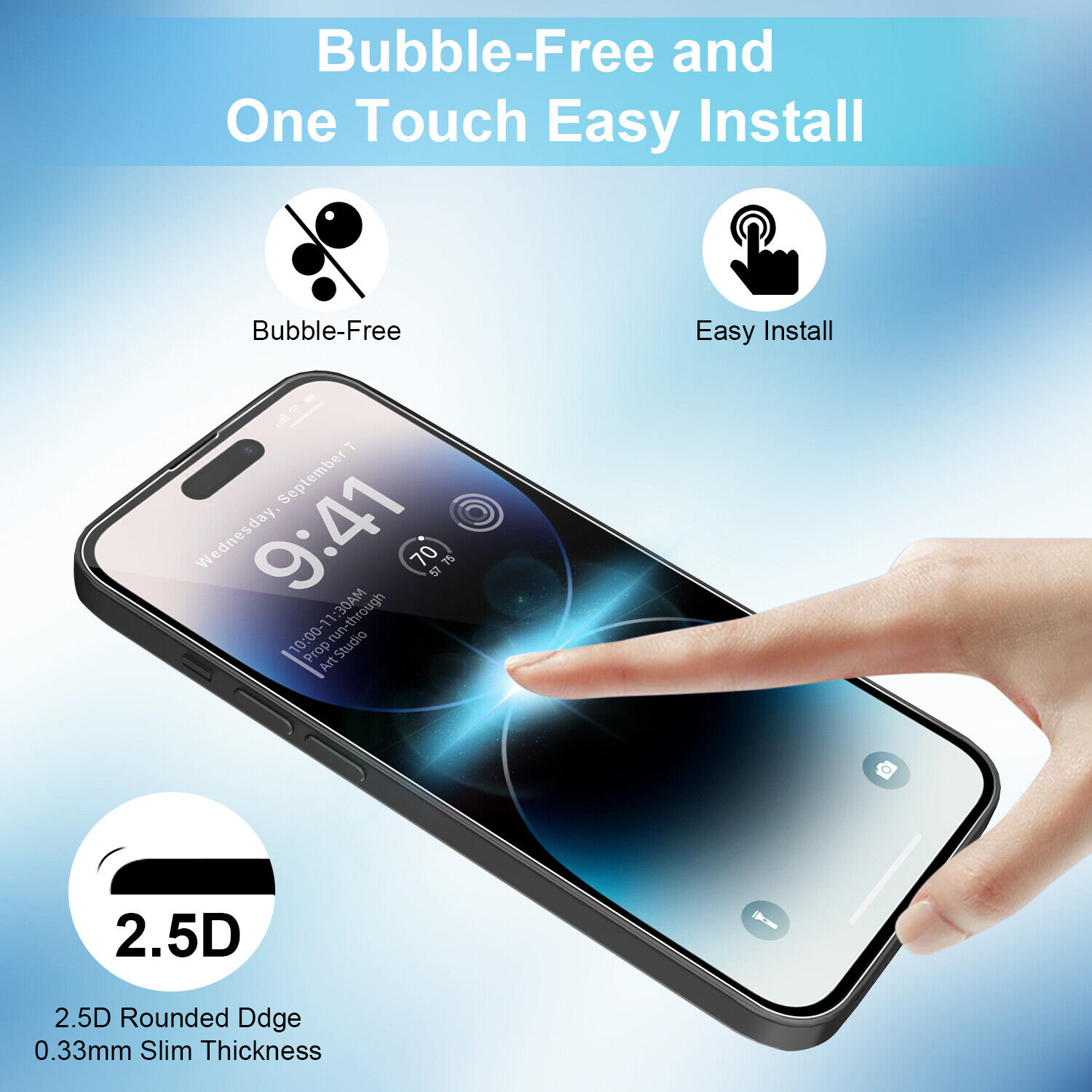 Miếng dán kính cường lực dành cho iPhone 14 Pro / 14 Pro Max hiệu HOTCASE HBO - hàng nhập khẩu