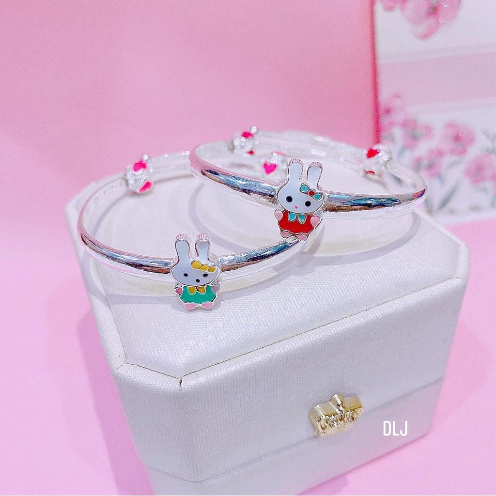 Vòng tay bạc cho bé gái charm màu sắc hình nghộ nghĩnh dễ thương,điều chỉnh size to nhỏ dễ dàng,phụ kiện MS170