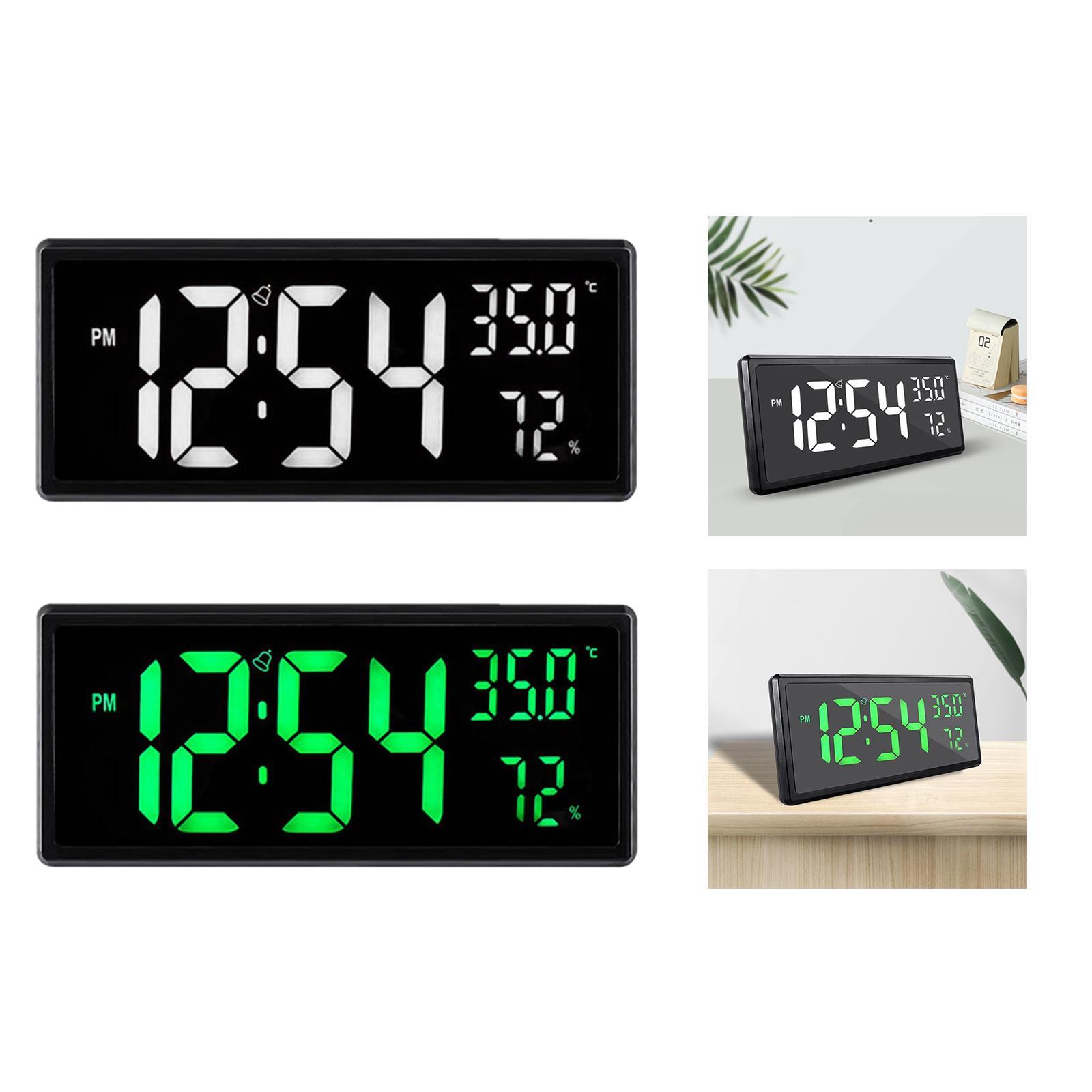2x Modern Digital Alarm Clock LED Electronic Clock Calendar for Bedroom
