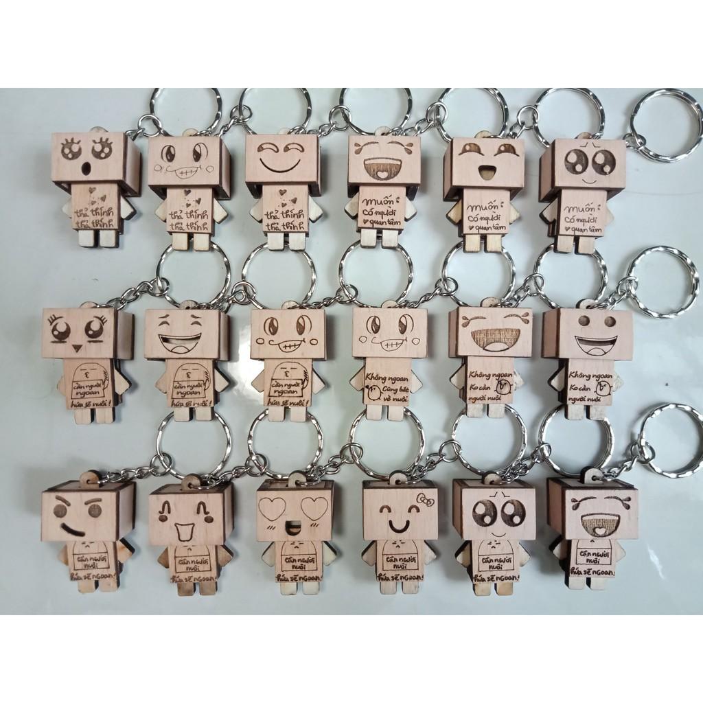 Móc khóa gỗ danbo nhiều hình ảnh ngộ nghĩnh đáng yêu