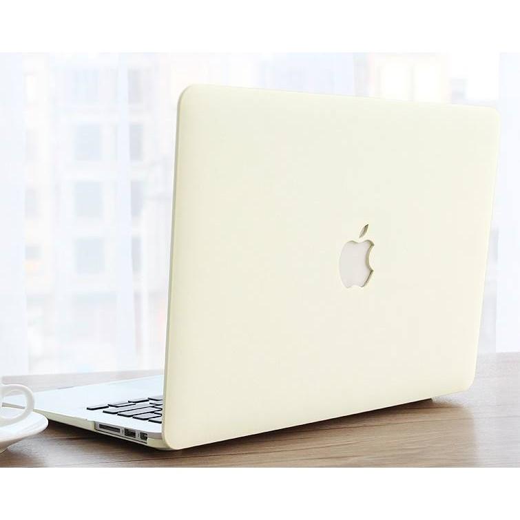 Ốp Macbook màu Kem Pastel đủ dòng (Tặng kèm nút chống bụi và bộ chống gãy sạc)