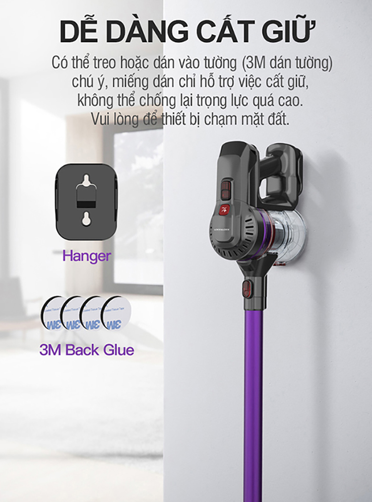 Máy Hút Bụi Không Dây Dùng Pin Sạc Lock&Lock ENV151  - Hàng Chính Hãng